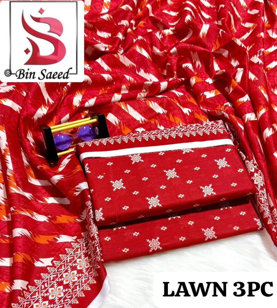 Bin Saeed 3 Piece Printed Lawn Suit