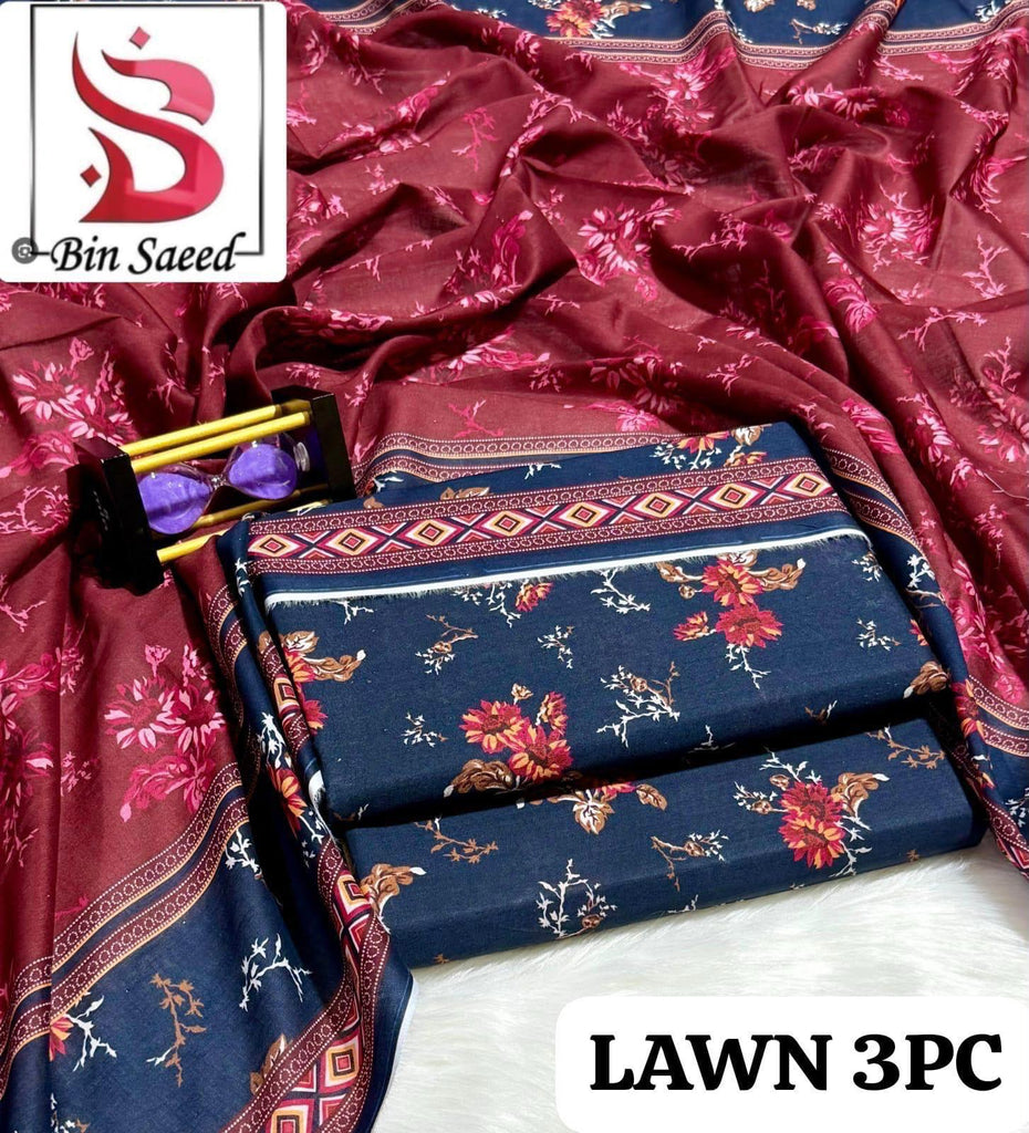 Bin Saeed 3 Piece Printed Lawn Suit