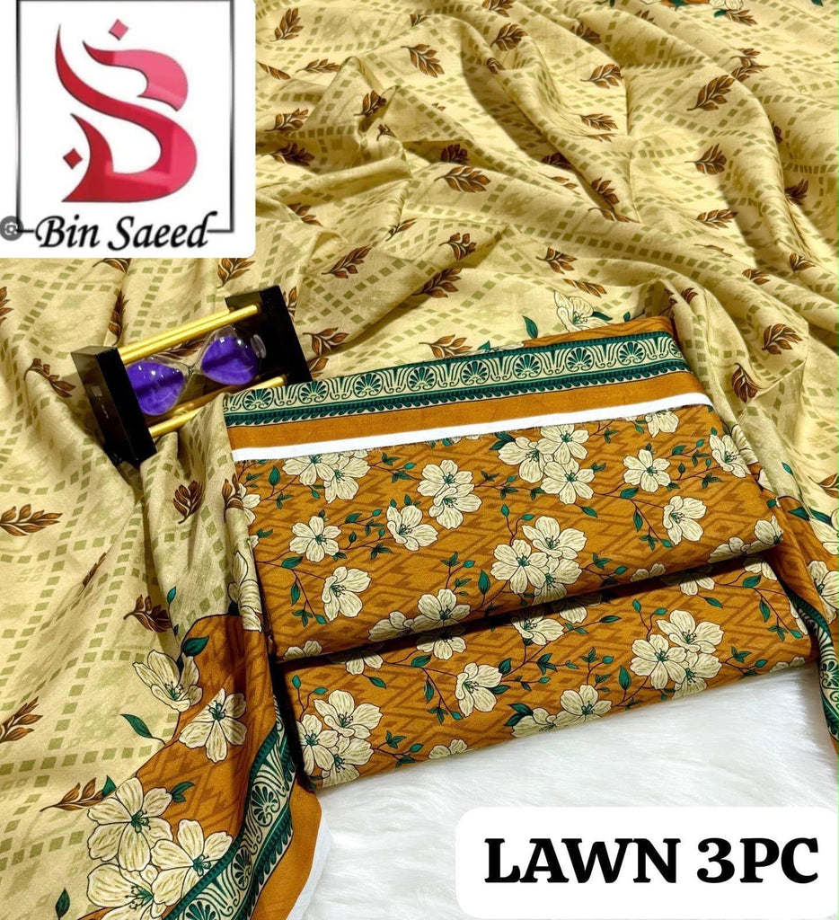 Bin Saeed 3 Piece Printed Lawn Suit