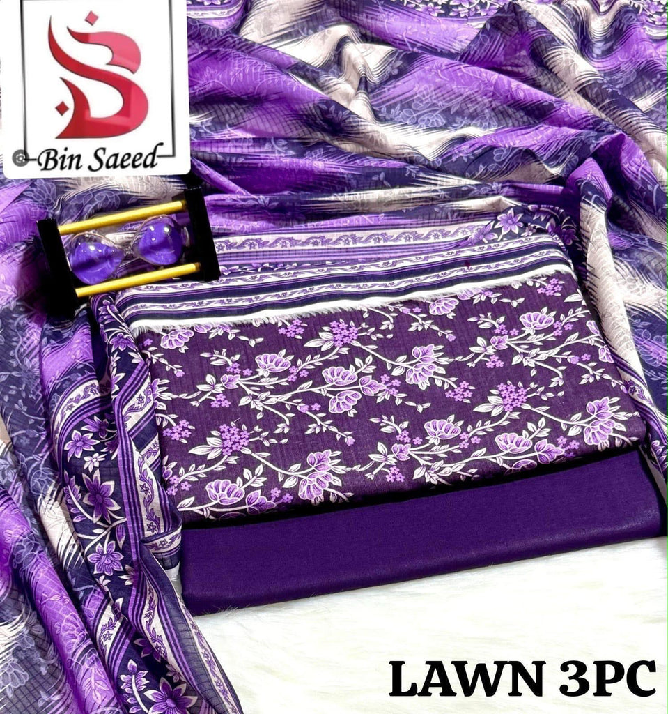 Bin Saeed 3 Piece Printed Lawn Suit